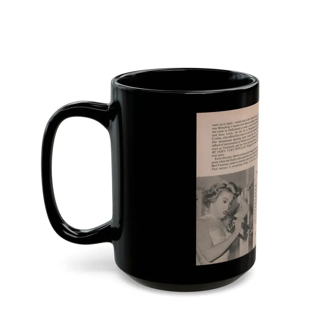 Sheree North #171 - Pages 48 & 49 from 66 PHOTOGRAPHS OF Sheree NORTH U.K. Pocket Mag. (Vintage Female Icon) Black Coffee Mug - Go Mug Yourself