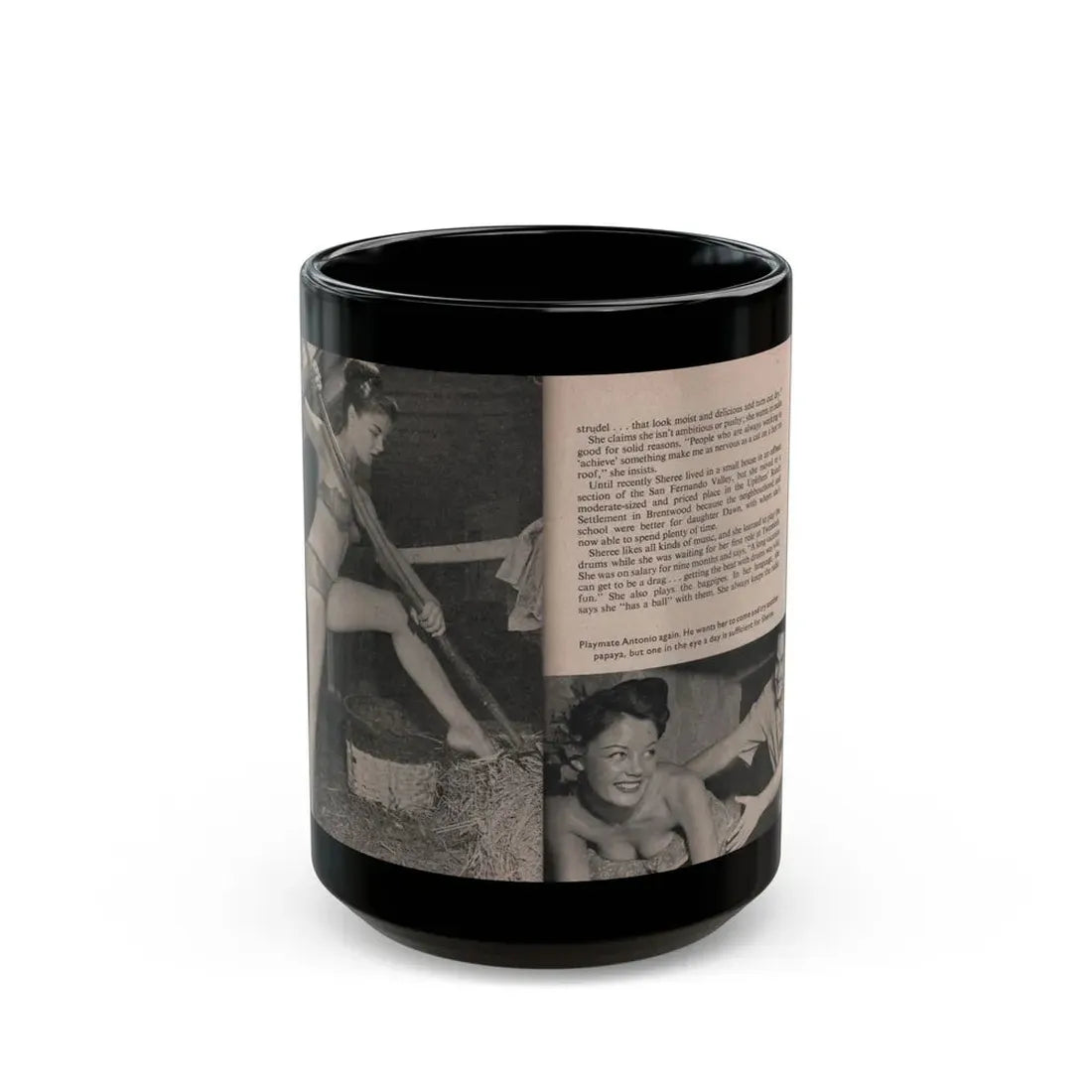 Sheree North #172 - Pages 50 & 51 from 66 PHOTOGRAPHS OF Sheree NORTH U.K. Pocket Mag. (Vintage Female Icon) Black Coffee Mug 15oz - Go Mug Yourself