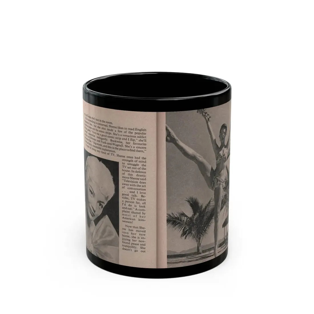 Sheree North #173 - Pages 52 & 53 from 66 PHOTOGRAPHS OF Sheree NORTH U.K. Pocket Mag. (Vintage Female Icon) Black Coffee Mug - Go Mug Yourself