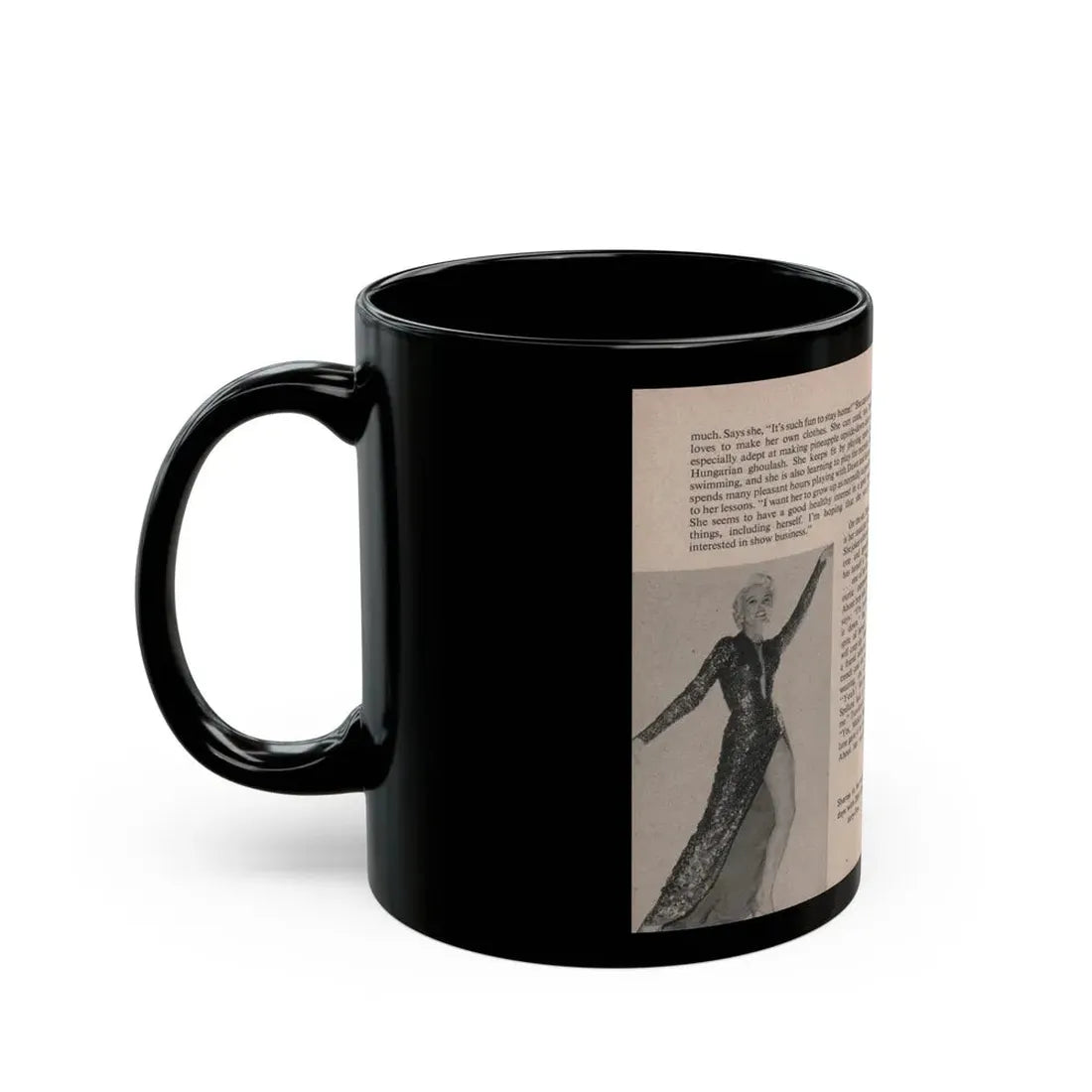 Sheree North #174 - Pages 54 & 55 from 66 PHOTOGRAPHS OF Sheree NORTH U.K. Pocket Mag. (Vintage Female Icon) Black Coffee Mug - Go Mug Yourself