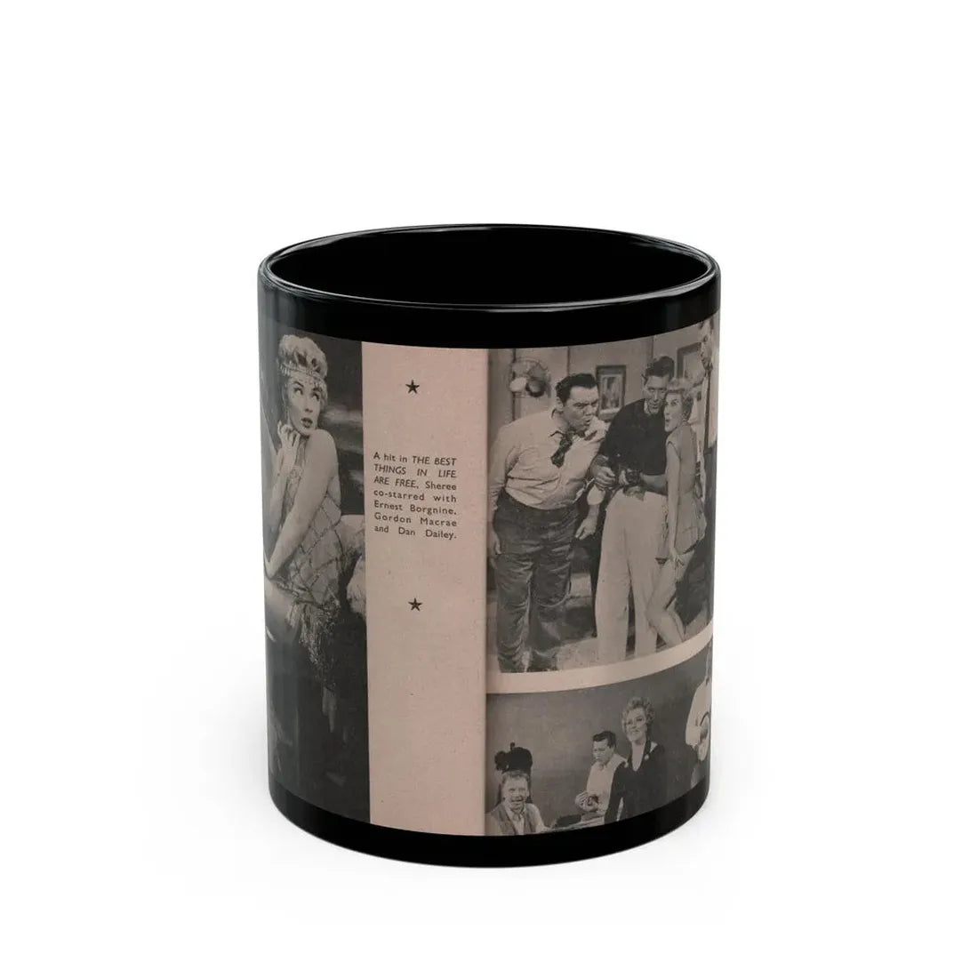 Sheree North #177 - Pages 61 & 62 from 66 PHOTOGRAPHS OF Sheree NORTH U.K. Pocket Mag. (Vintage Female Icon) Black Coffee Mug 11oz - Go Mug Yourself