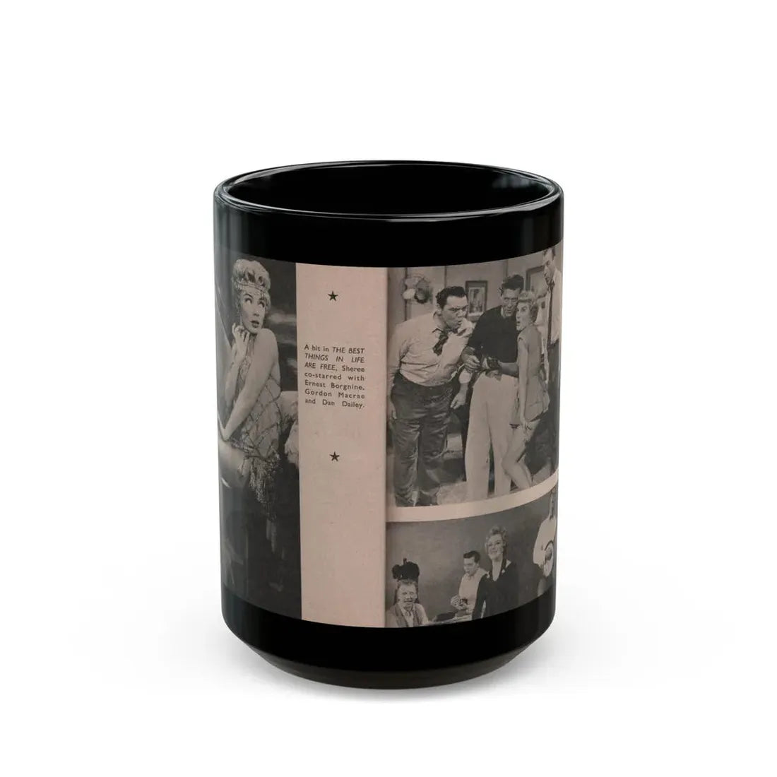 Sheree North #177 - Pages 61 & 62 from 66 PHOTOGRAPHS OF Sheree NORTH U.K. Pocket Mag. (Vintage Female Icon) Black Coffee Mug 15oz - Go Mug Yourself