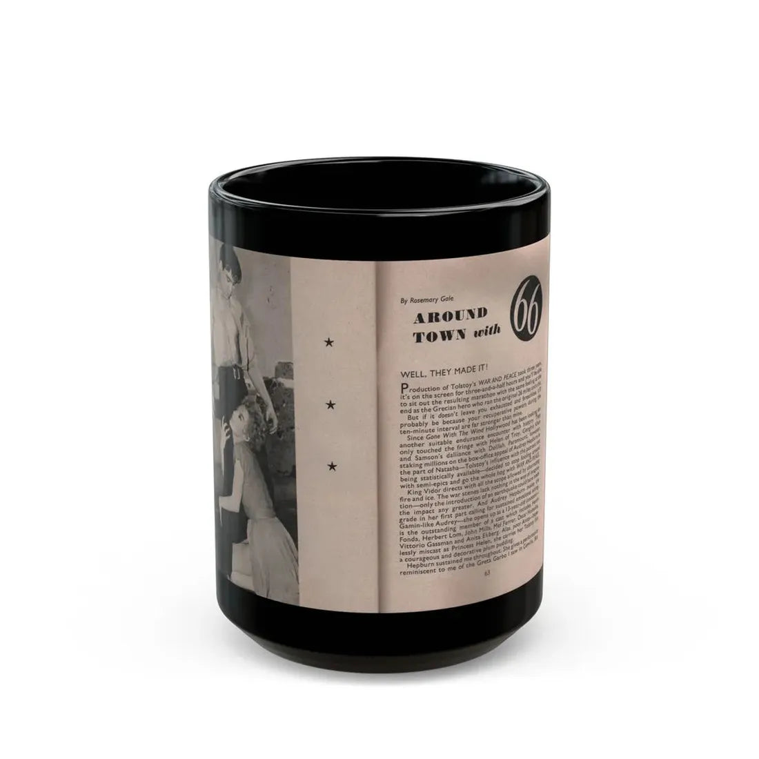 Sheree North #178 - Pages 63 & 64 from 66 PHOTOGRAPHS OF Sheree NORTH U.K. Pocket Mag. (Vintage Female Icon) Black Coffee Mug 15oz - Go Mug Yourself