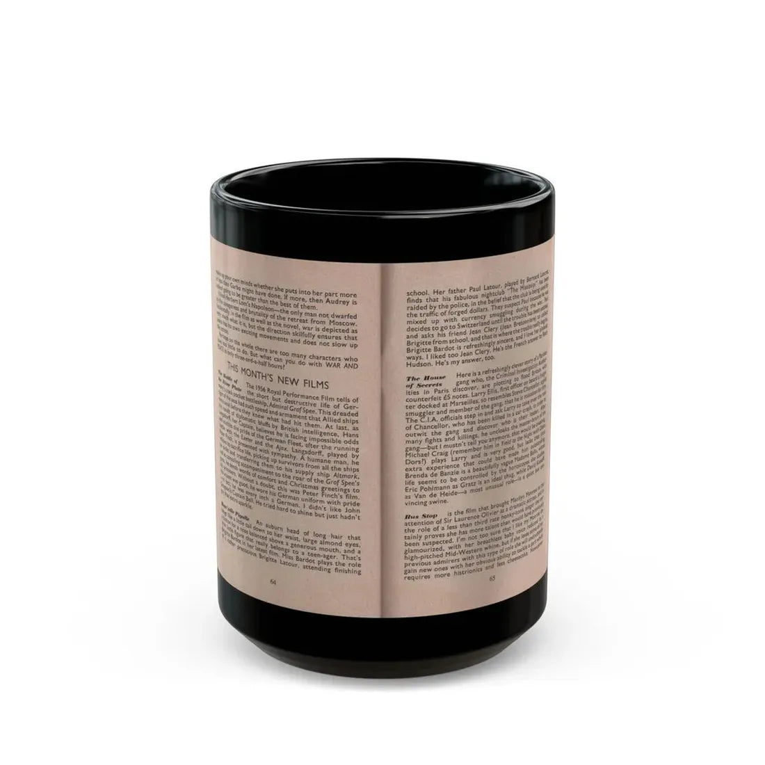 Sheree North #179 - Pages 65 & 66 from 66 PHOTOGRAPHS OF Sheree NORTH U.K. Pocket Mag. (Vintage Female Icon) Black Coffee Mug 15oz - Go Mug Yourself