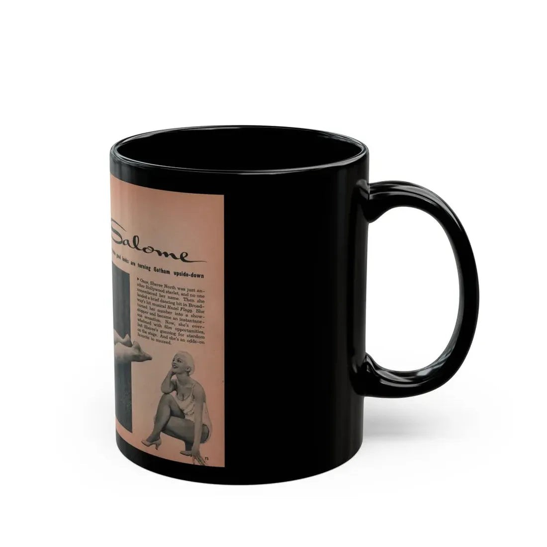 Sheree North #195 - Pages 1 & 2 of 6 with, 2 B&W Photos & Article from EYE Digest Mag. Oct. 53 (Vintage Female Icon) Black Coffee Mug - Go Mug Yourself