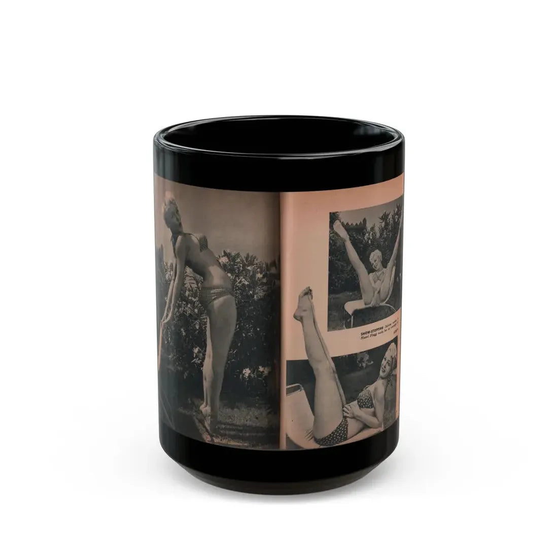 Sheree North #196 - Pages 3 & 4 of 6 with, 3 B&W Photos & Captions from EYE Digest Mag. Oct. 53 (Vintage Female Icon) Black Coffee Mug 15oz - Go Mug Yourself