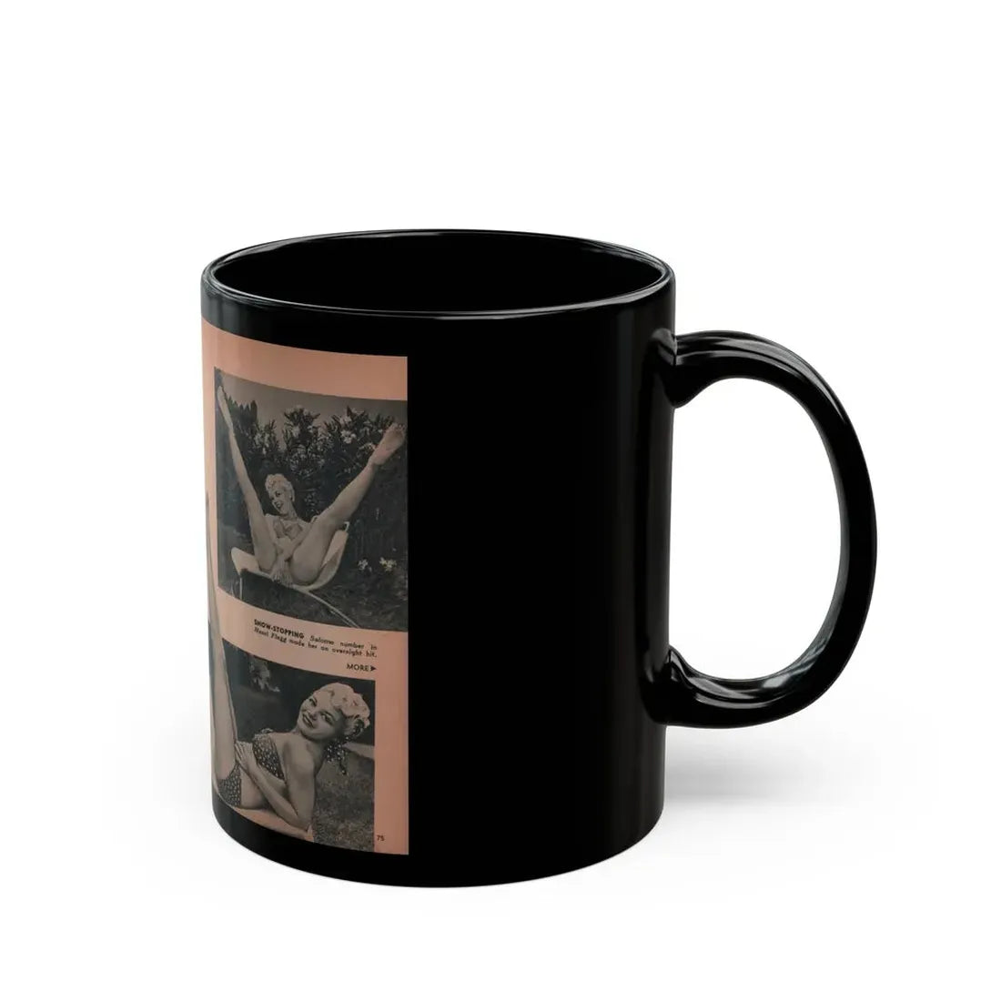 Sheree North #196 - Pages 3 & 4 of 6 with, 3 B&W Photos & Captions from EYE Digest Mag. Oct. 53 (Vintage Female Icon) Black Coffee Mug - Go Mug Yourself