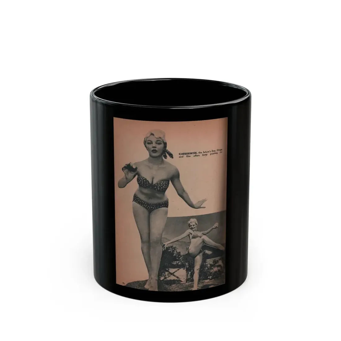 Sheree North #198 - Pages 5 & 6 of 6 with, 4 B&W Photos & Captions from EYE Digest Mag. Oct. 531 (Vintage Female Icon) Black Coffee Mug 11oz - Go Mug Yourself