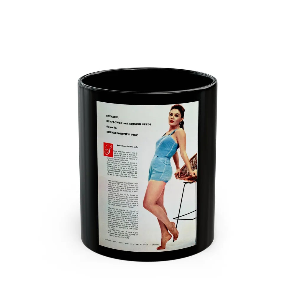 Sheree North #209 (Vintage Female Icon) Black Coffee Mug-11oz-Go Mug Yourself