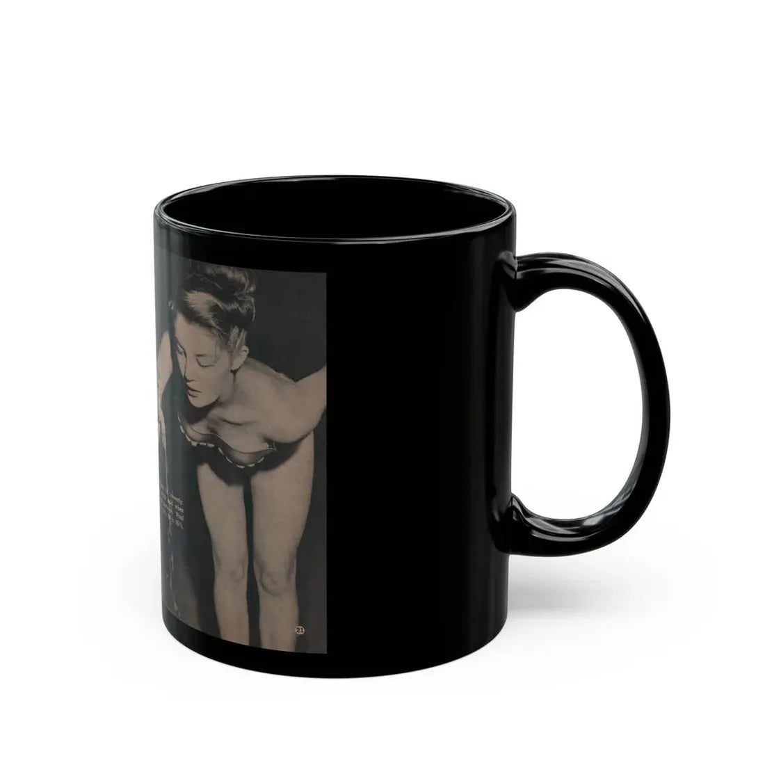 Sheree North #285 - Show Pocket Mag. Nov. '53 - 2 B&W Photos & Article Continued (Vintage Female Icon) Black Coffee Mug - Go Mug Yourself