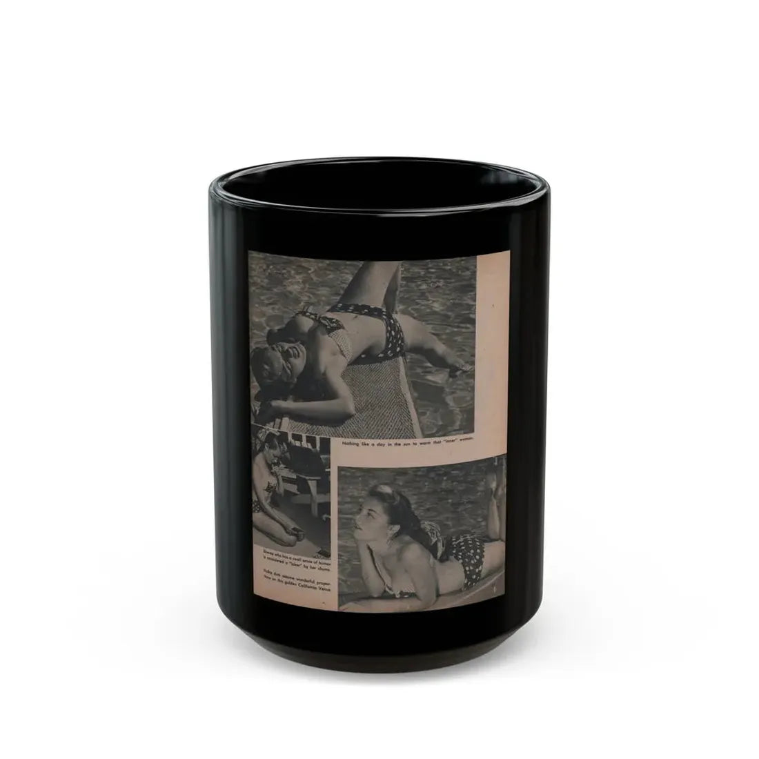Sheree North #287 - Frolic Mag. Feb. '52 - 3 B&W Photos & Captions (Vintage Female Icon) Black Coffee Mug 15oz - Go Mug Yourself