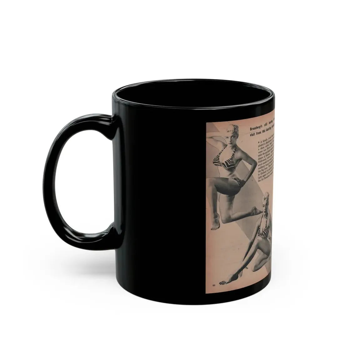 Sheree North #295 - PHOTO Mag. Feb. '54 - 3 B&W Photos, Short Article & Caption (Vintage Female Icon) Black Coffee Mug - Go Mug Yourself