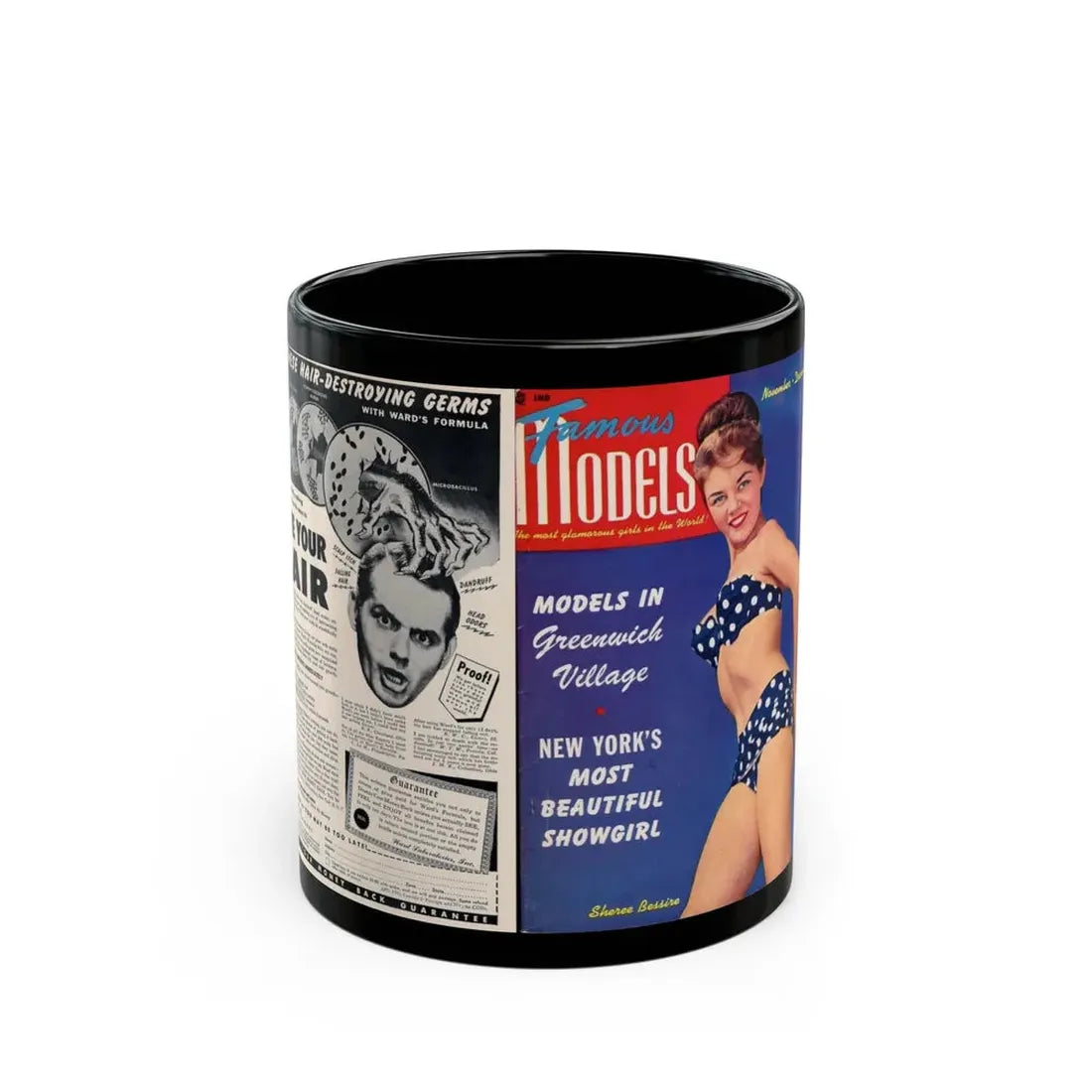 Sheree North #303 - Famous Models Mag. Cover 1950 (Vintage Female Icon) Black Coffee Mug 11oz - Go Mug Yourself