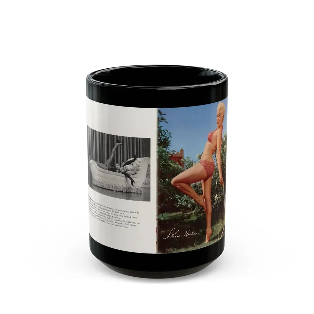 Sheree North #313 - Modern Screen Pin-Ups Magazine Issue #1 (Vintage Female Icon) Black Coffee Mug 15oz - Go Mug Yourself