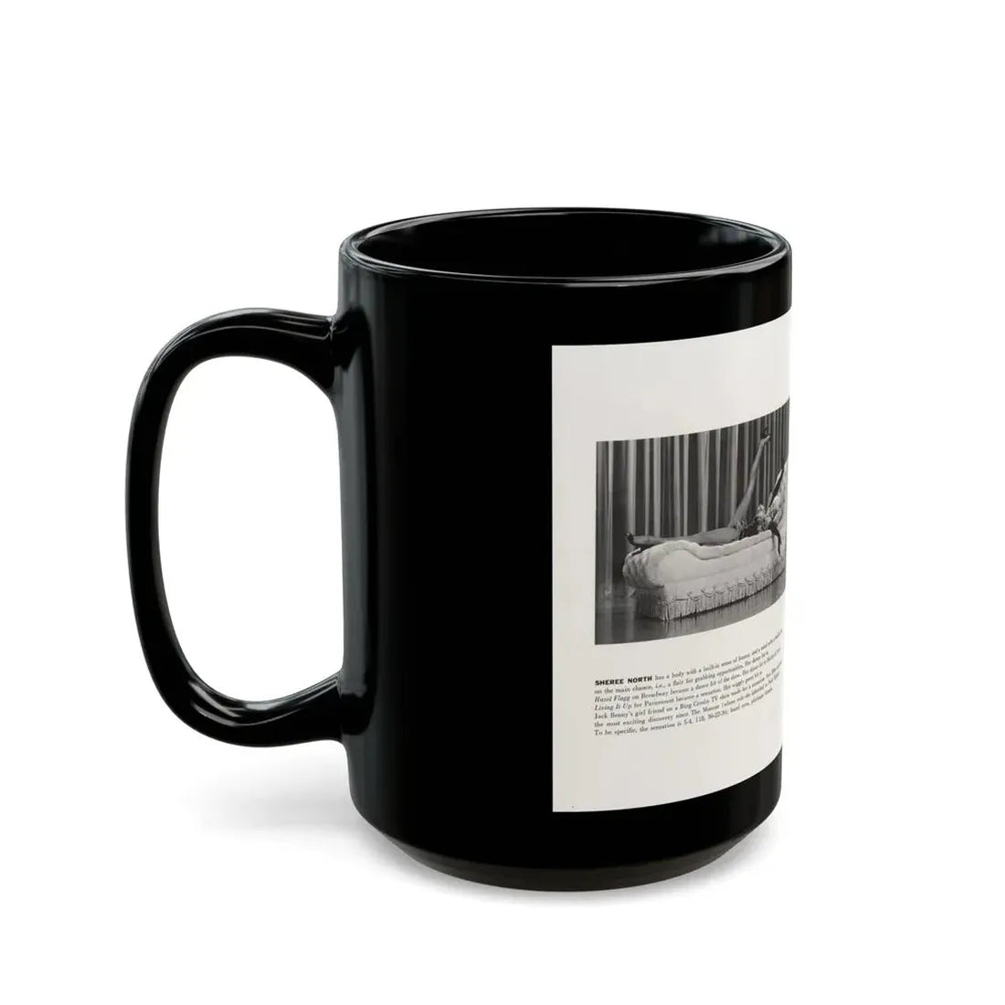 Sheree North #313 - Modern Screen Pin-Ups Magazine Issue #1 (Vintage Female Icon) Black Coffee Mug - Go Mug Yourself