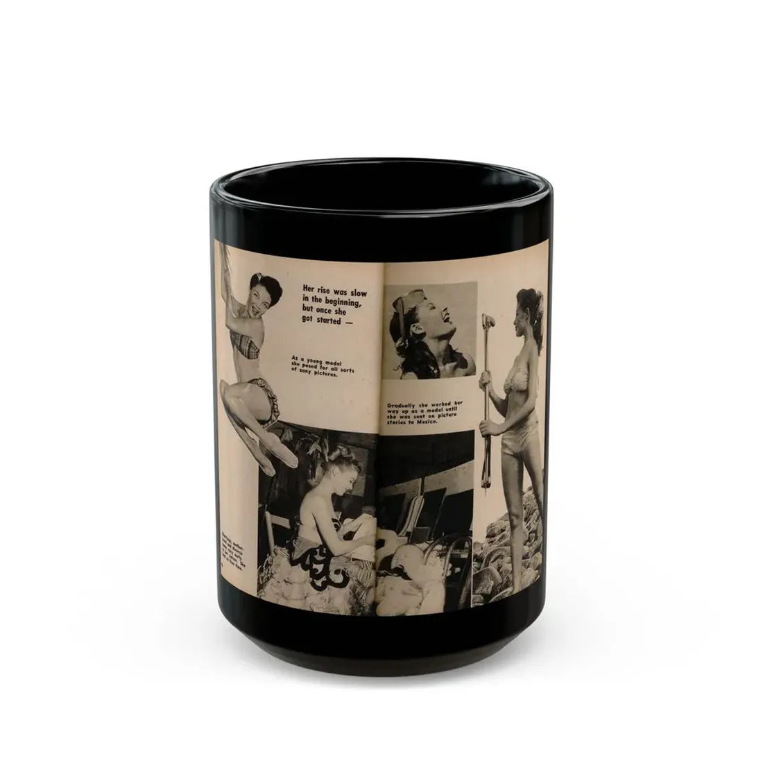 Sheree North #315 - 4 B&W Photos & Captions from Foto-rama Digest Mag. February '56 (Vintage Female Icon) Black Coffee Mug 15oz - Go Mug Yourself