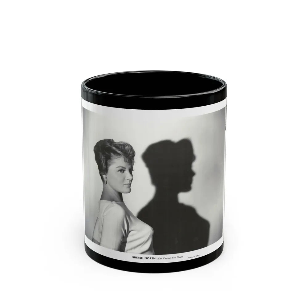 Sheree North #327 (Vintage Female Icon) Black Coffee Mug-11oz-Go Mug Yourself