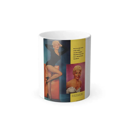 Sheree North #336 - 8x10.5 Mag. Page 2 Color Photos on Mag. Page with, 1 Full Pin-Up & 1 Smaller Glamour Head Shot from Movie Stars Parade Circa 50's (Vintage Female Icon) Color Changing Mug 11oz 11oz - Go Mug Yourself