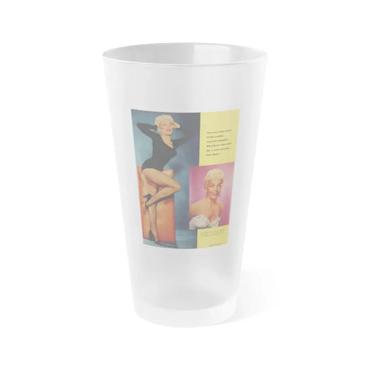 Sheree North #336 - 8x10.5 Mag. Page 2 Color Photos on Mag. Page with, 1 Full Pin-Up & 1 Smaller Glamour Head Shot from Movie Stars Parade Circa 50's (Vintage Female Icon) Frosted Pint Glass 16oz 16oz Frosted - Go Mug Yourself