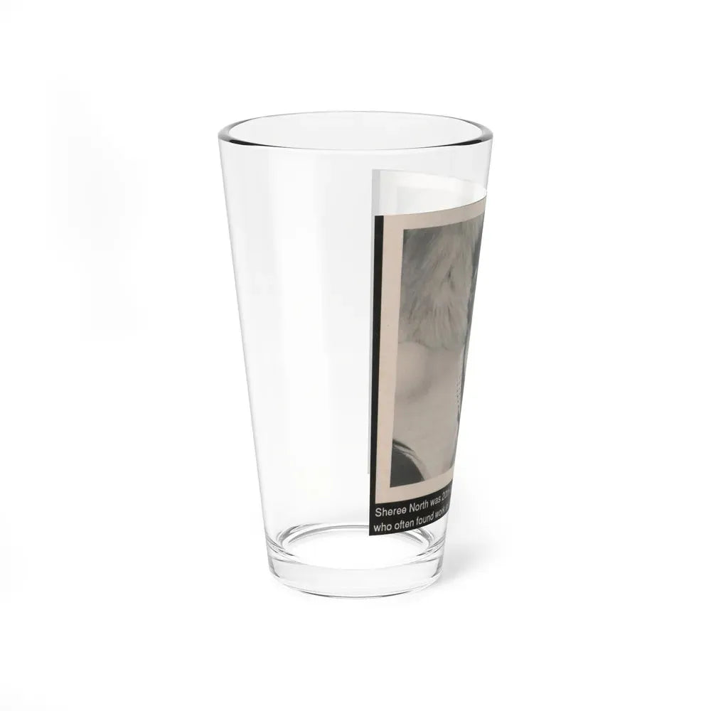 Sheree North #341 - 3x5 Small B&W Glamour Portriat Clipping with, Caption from 1950's Movie Star Magazine (Vintage Female Icon) Pint Glass 16oz - Go Mug Yourself