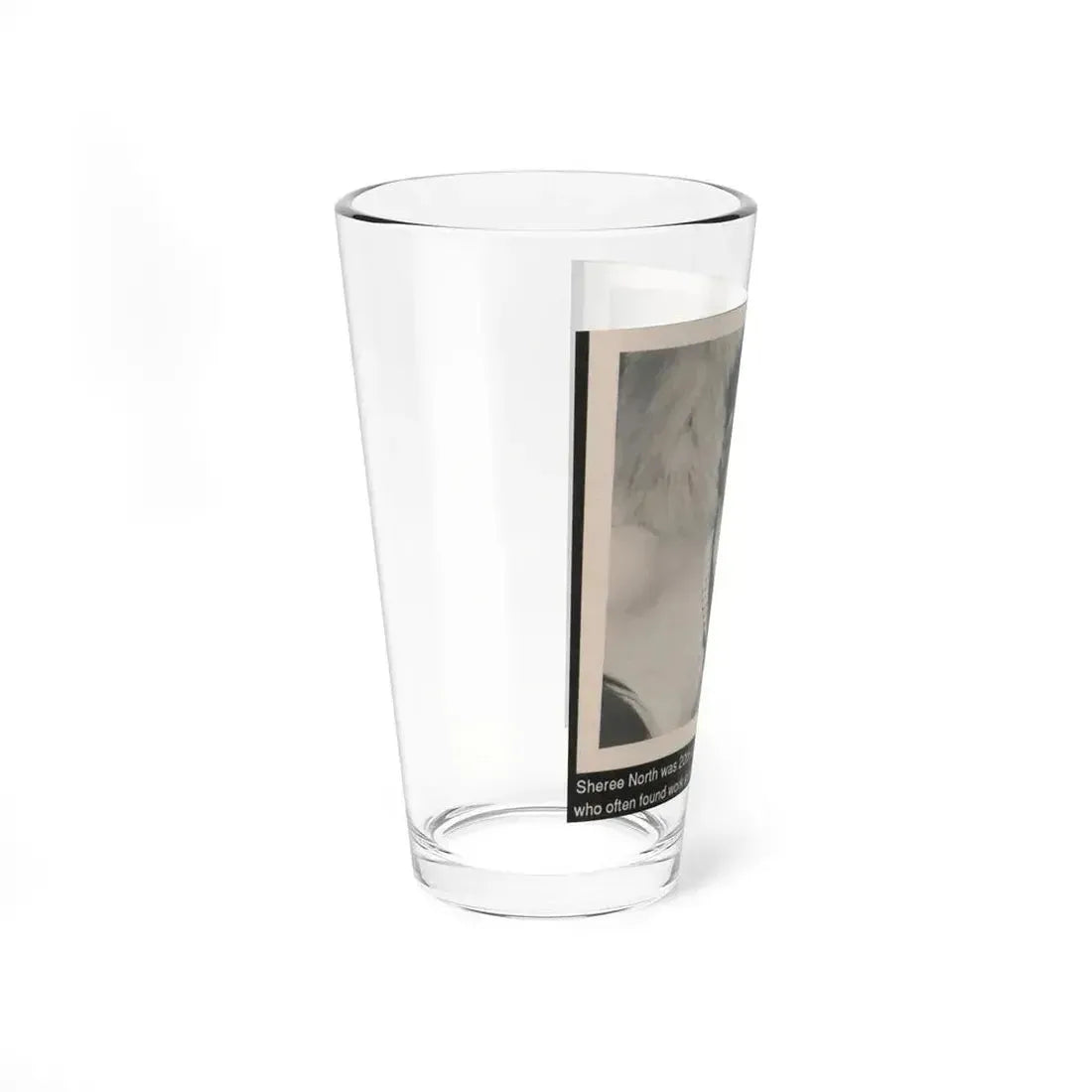 Sheree North #341 - 3x5 Small B&W Glamour Portriat Clipping with, Caption from 1950's Movie Star Magazine (Vintage Female Icon) Pint Glass 16oz - Go Mug Yourself