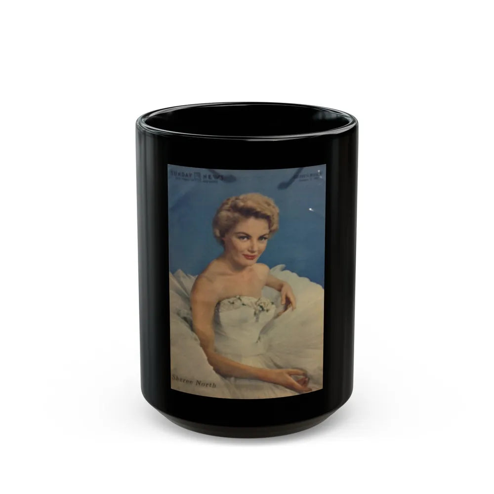 Sheree North #346 (Vintage Female Icon) Black Coffee Mug-15oz-Go Mug Yourself
