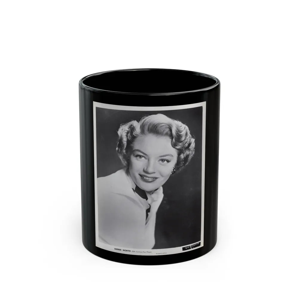 Sheree North #354 - 8x10 Vintage B&W Upper Body Photo (Vintage Female Icon) Black Coffee Mug-11oz-Go Mug Yourself