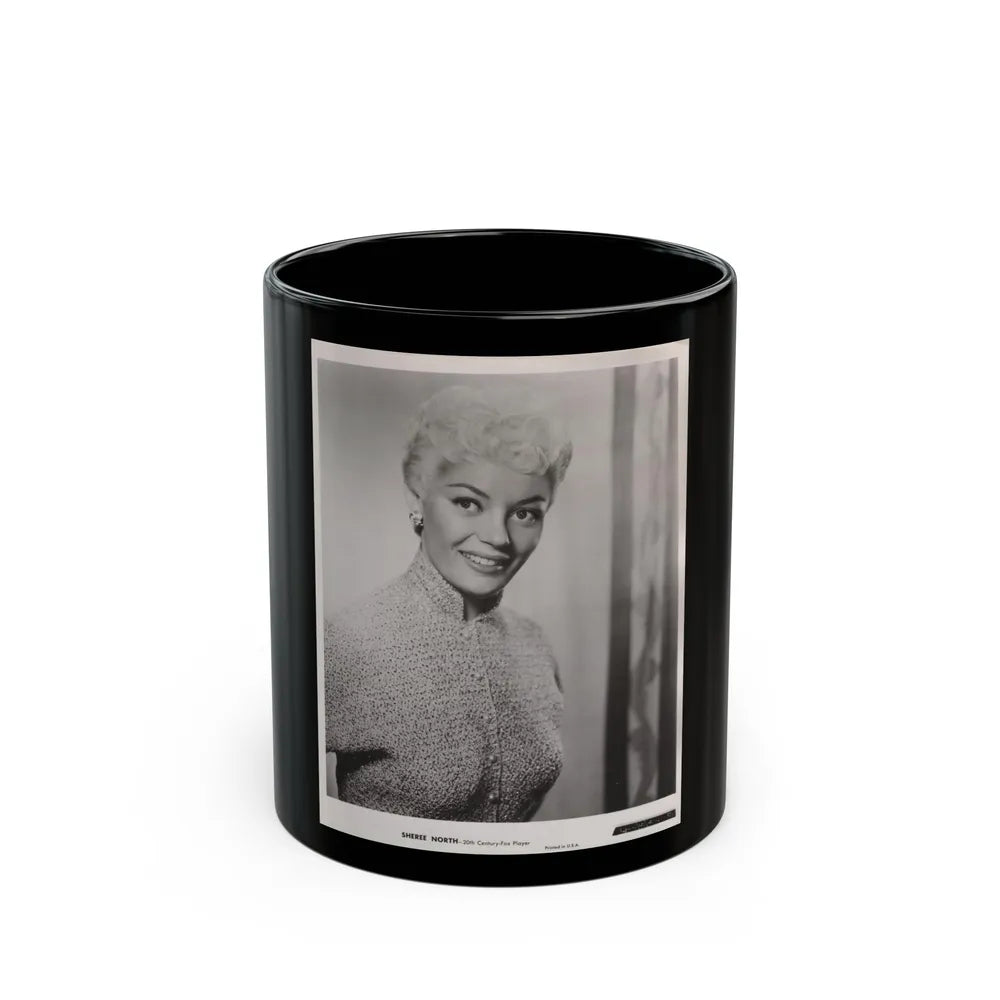 Sheree North #357 - 8x10 Vintage B&W Upper Body Photo (Vintage Female Icon) Black Coffee Mug-11oz-Go Mug Yourself