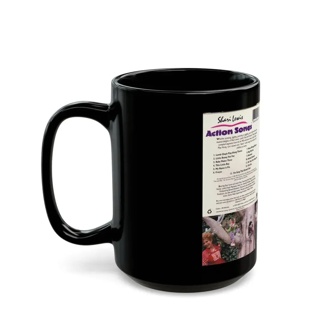 SHERI LEWIS LAMB CHOPS PLAY ALONG ACTION SONGS (VHS COVER) - Black Coffee Mug - Go Mug Yourself
