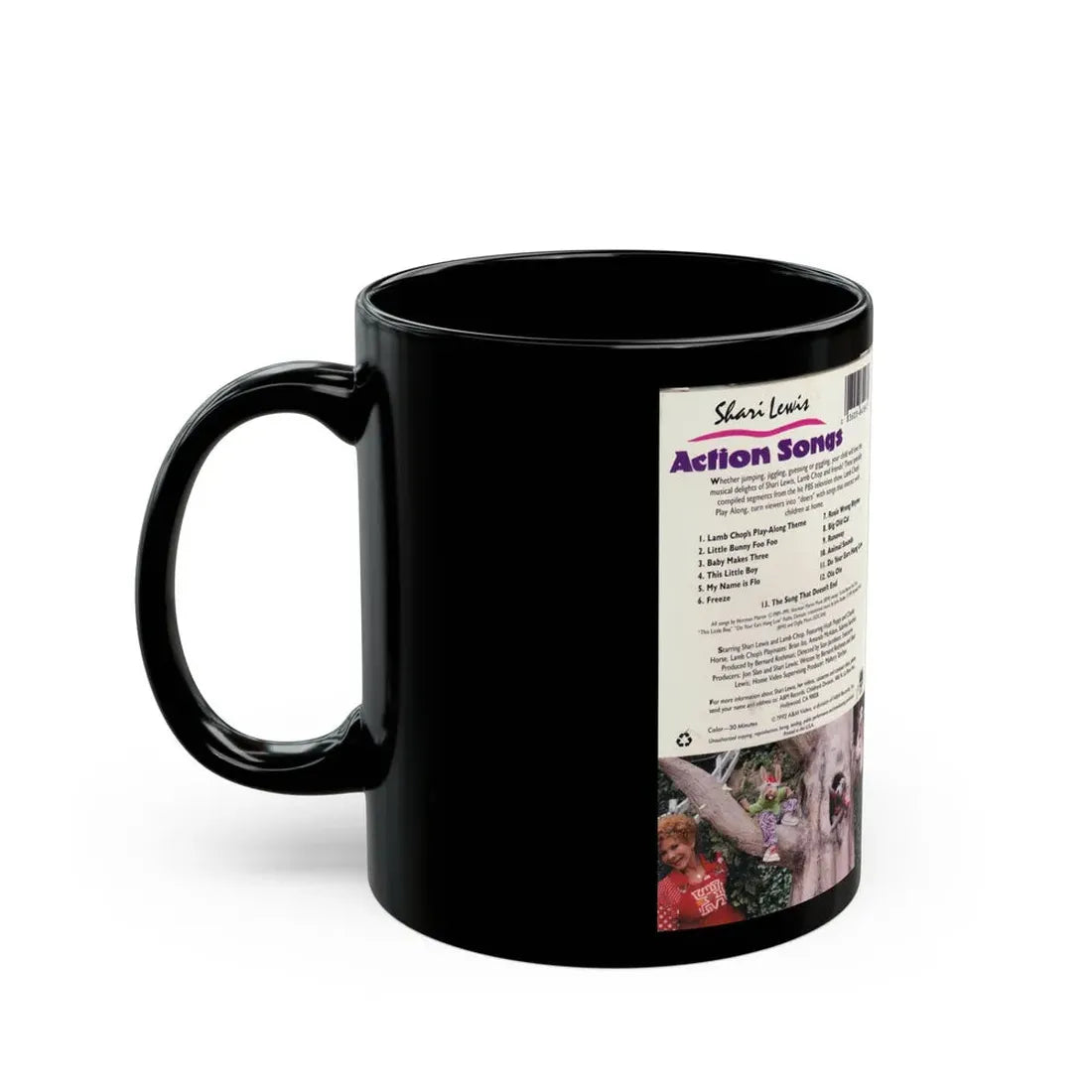 SHERI LEWIS LAMB CHOPS PLAY ALONG ACTION SONGS (VHS COVER) - Black Coffee Mug - Go Mug Yourself