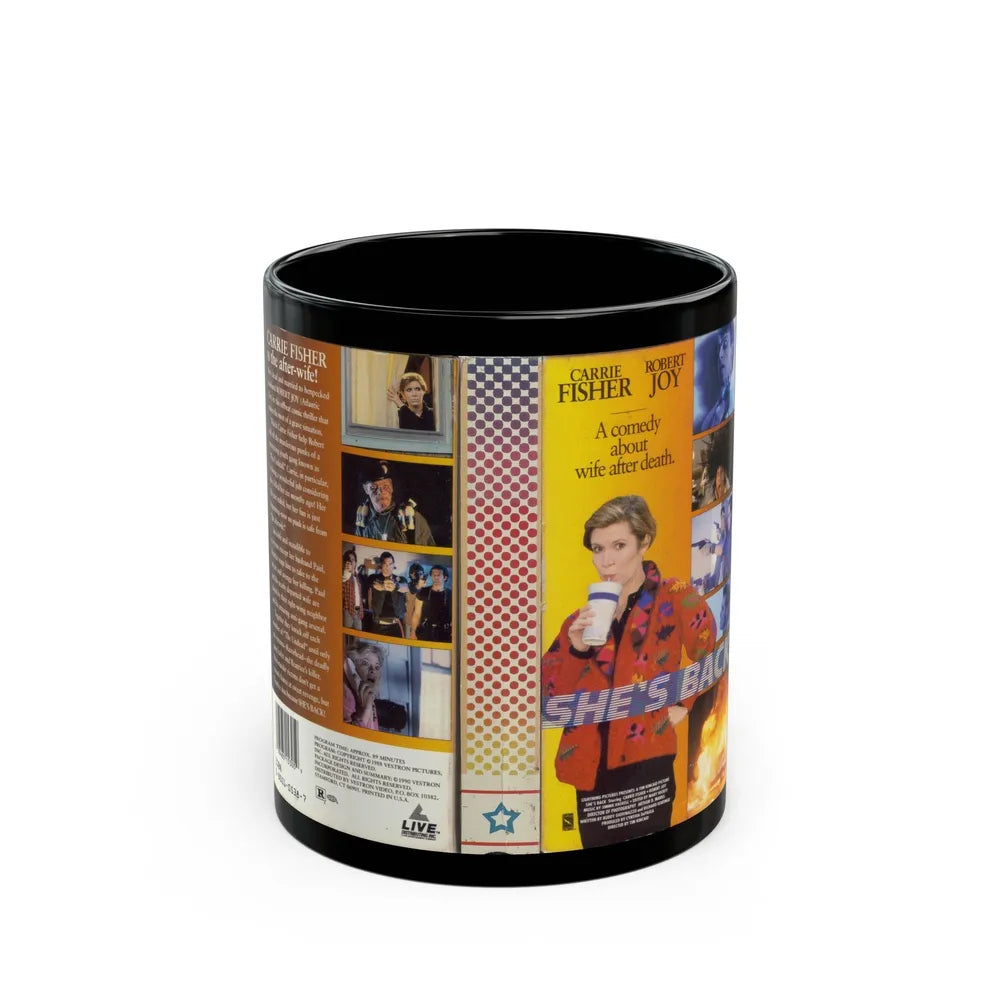 SHES BACK (VHS COVER) - Black Coffee Mug-11oz-Go Mug Yourself