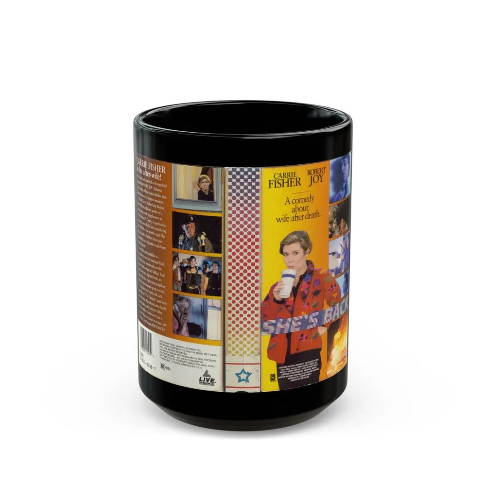 SHES BACK (VHS COVER) - Black Coffee Mug-15oz-Go Mug Yourself
