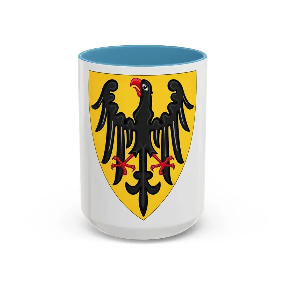 Shield and Coat of Arms of the Holy Roman Emperor (c.1200-c.1300) - Accent Coffee Mug 15oz Light Blue - Go Mug Yourself