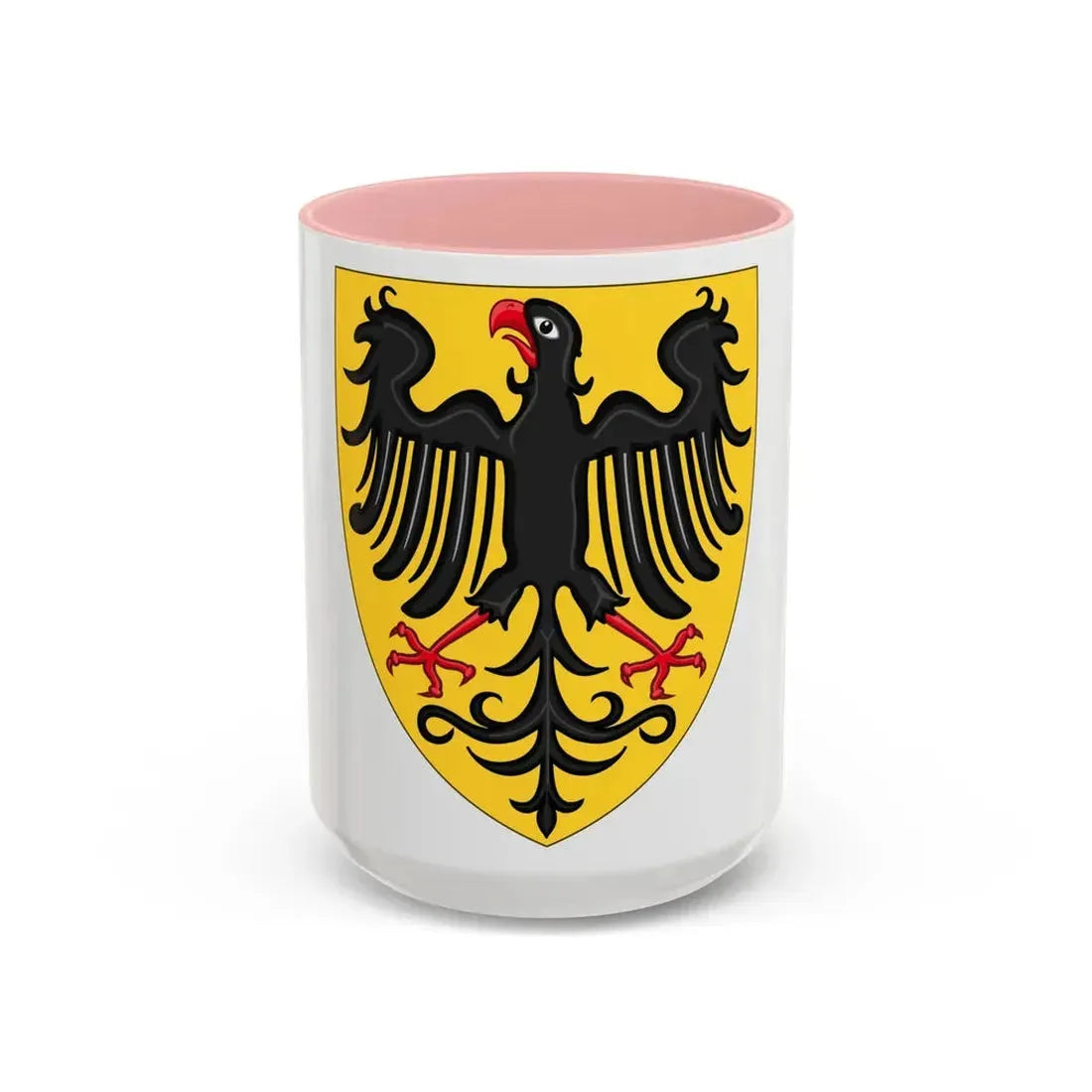 Shield and Coat of Arms of the Holy Roman Emperor (c.1300-c.1400) - Accent Coffee Mug 15oz Pink - Go Mug Yourself