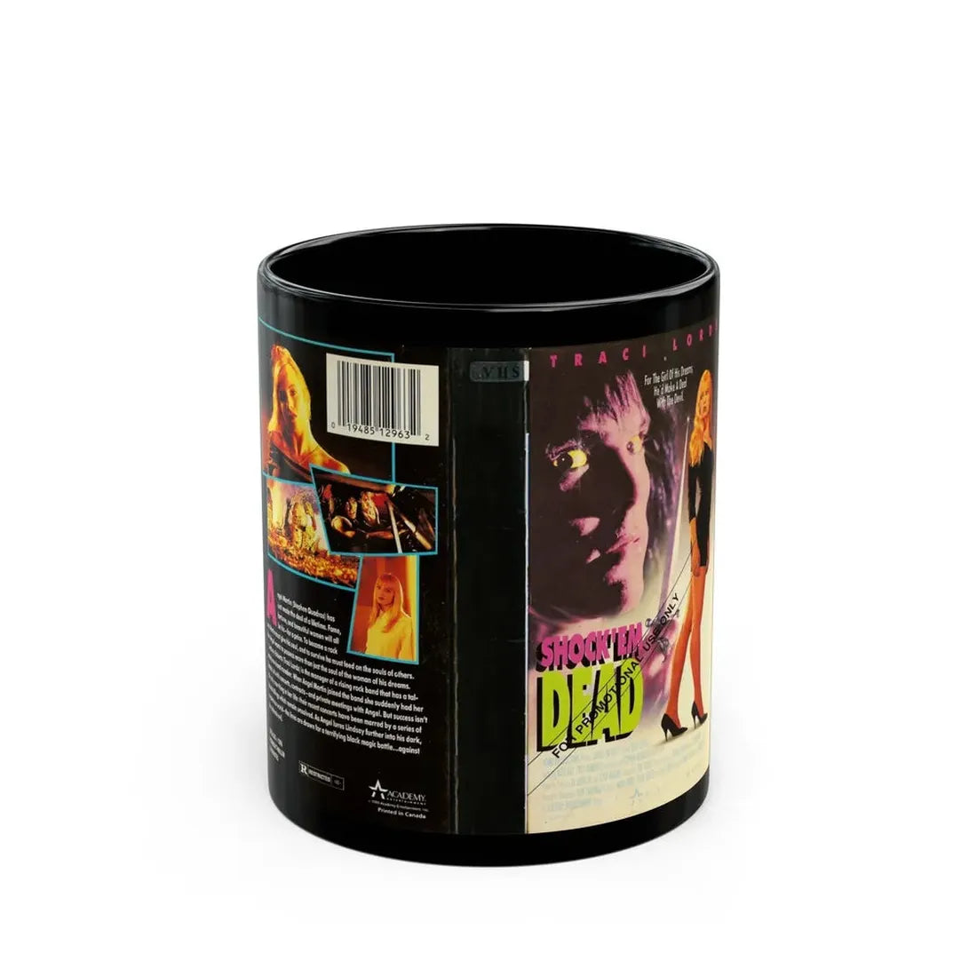 SHOCK EM DEAD TRACI LORDS (VHS COVER) - Black Coffee Mug 11oz - Go Mug Yourself
