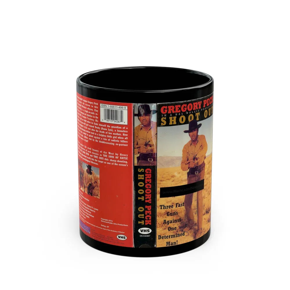 SHOOT OUT (VHS COVER) - Black Coffee Mug-11oz-Go Mug Yourself