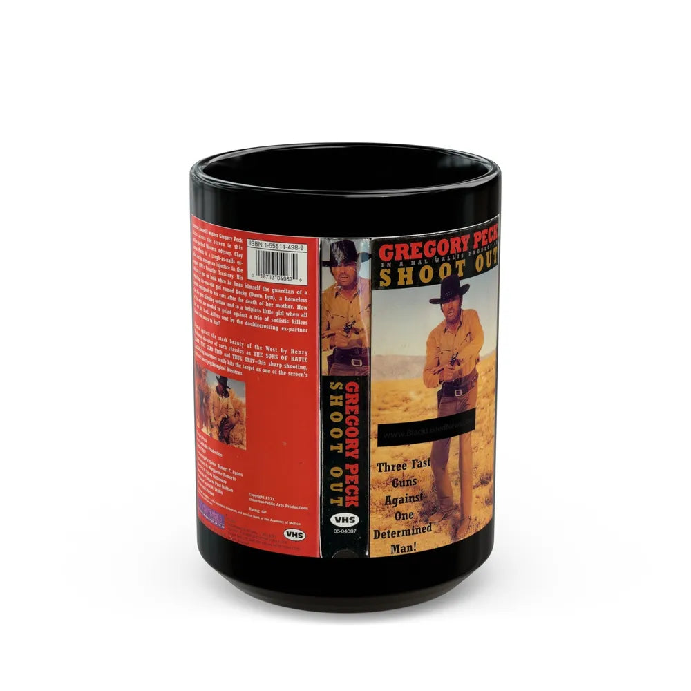 SHOOT OUT (VHS COVER) - Black Coffee Mug-15oz-Go Mug Yourself