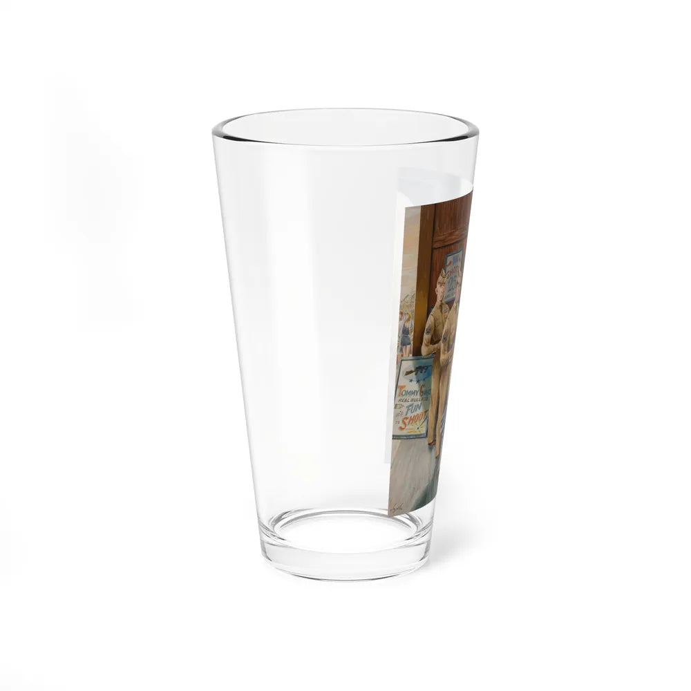 Shooting Gallery, The Saturday Evening Post cover, September 12, 1953 (Magazine Illustration) Pint Glass 16oz - Go Mug Yourself
