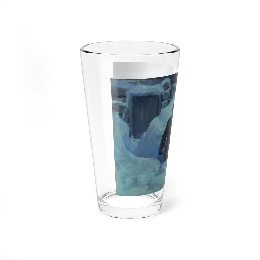 Shoveling Out, Saturday Evening Post story illustration, 1924 (Magazine Illustration) Pint Glass 16oz - Go Mug Yourself