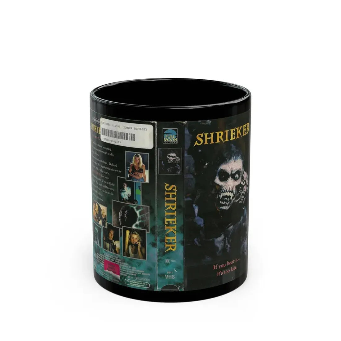 SHRIEKER FULL MOON PICTURES (VHS COVER) - Black Coffee Mug 11oz - Go Mug Yourself