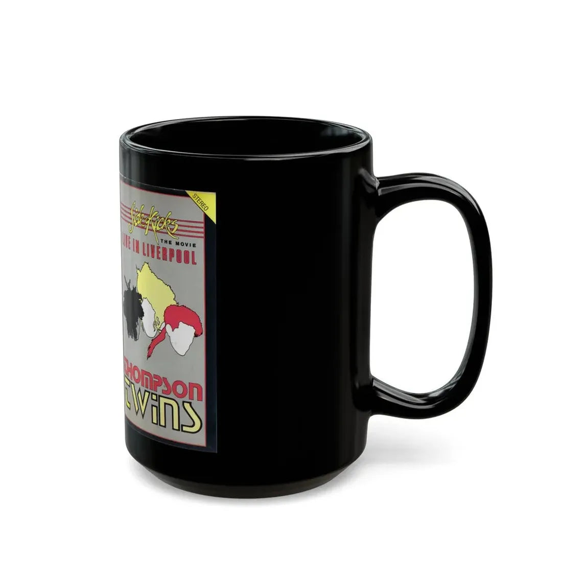 SIDE KICKS THE MOVIE THOMPSON TWINS (VHS COVER) - Black Coffee Mug - Go Mug Yourself