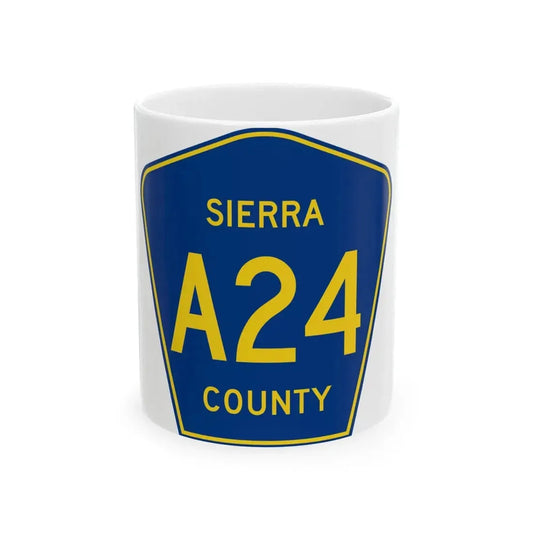 Sierra County A24 (California) (Road Sign) White Coffee Mug 11oz - Go Mug Yourself