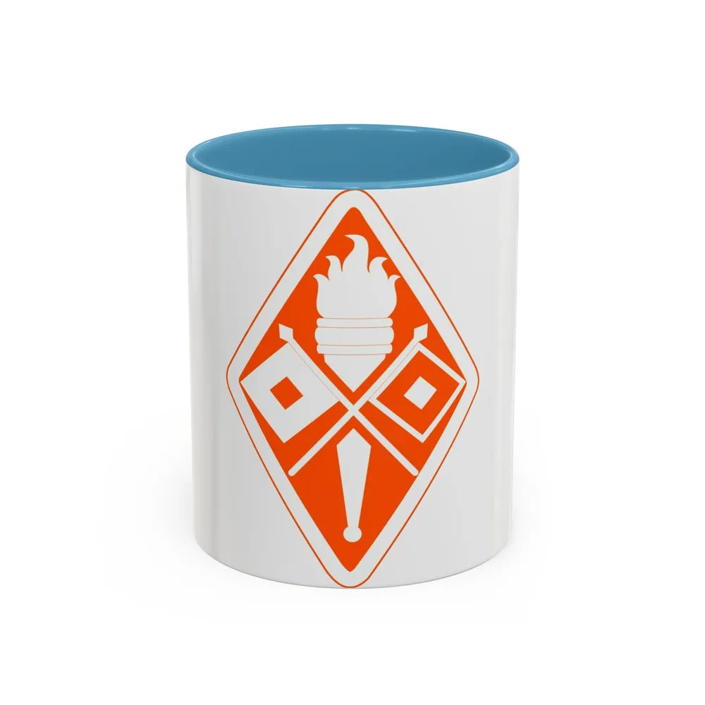 Signal Center and Fort Gordon and School (U.S. Army) Accent Coffee Mug 11oz Light Blue - Go Mug Yourself