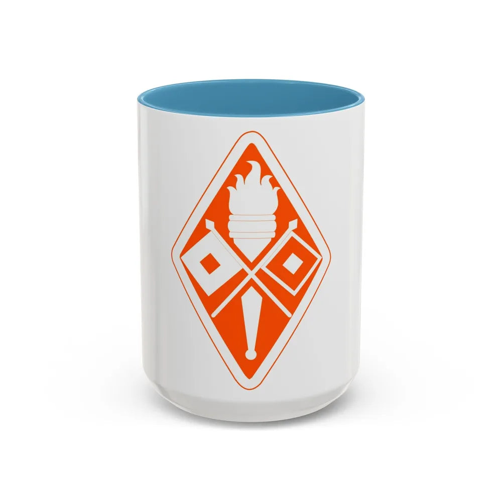 Signal Center and Fort Gordon and School (U.S. Army) Accent Coffee Mug 15oz Light Blue - Go Mug Yourself
