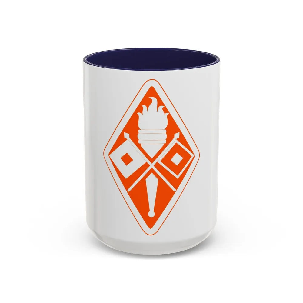 Signal Center and Fort Gordon and School (U.S. Army) Accent Coffee Mug 15oz Navy - Go Mug Yourself