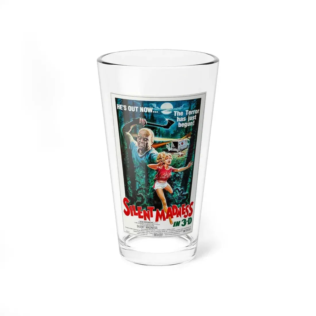 SILENT MADNESS 1984 Movie Poster - Pint Glass 16oz 16oz - Go Mug Yourself