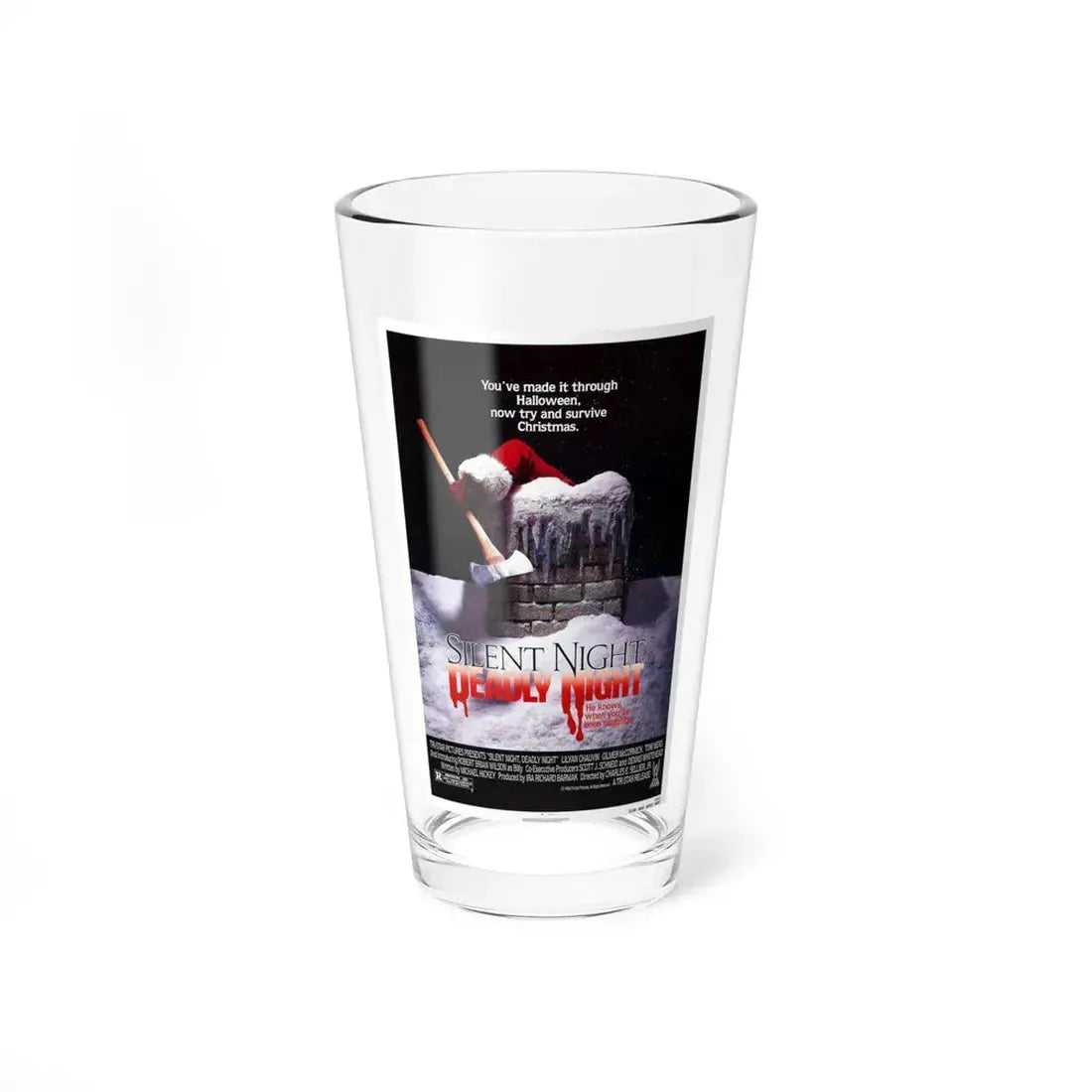 SILENT NIGHT, DEADLY NIGHT 1984 Movie Poster - Pint Glass 16oz 16oz - Go Mug Yourself
