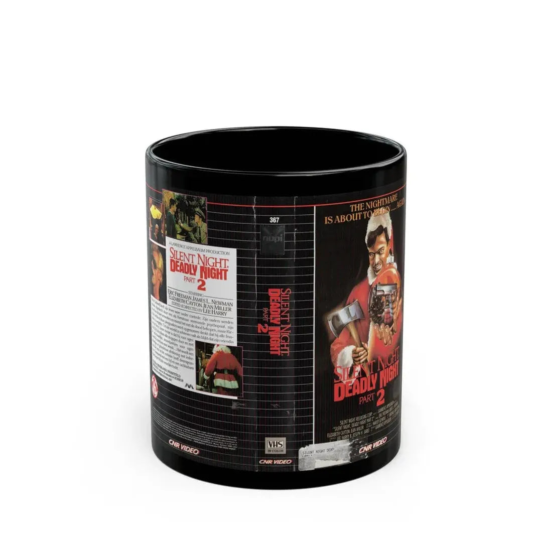 SILENT NIGHT DEADLY NIGHT 2 (VHS COVER) - Black Coffee Mug 11oz - Go Mug Yourself