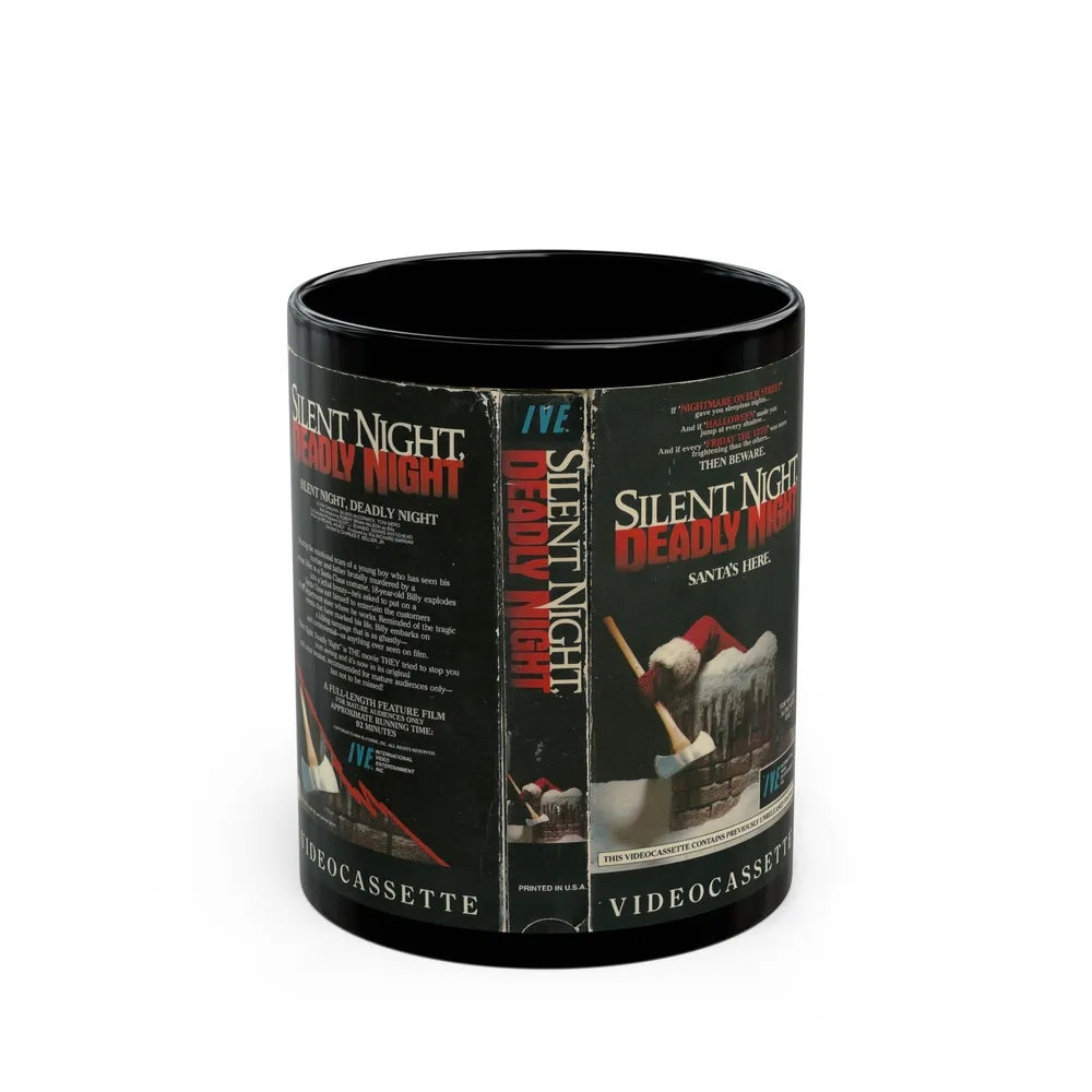 SILENT NIGHT DEADLY NIGHT (VHS COVER) - Black Coffee Mug-11oz-Go Mug Yourself