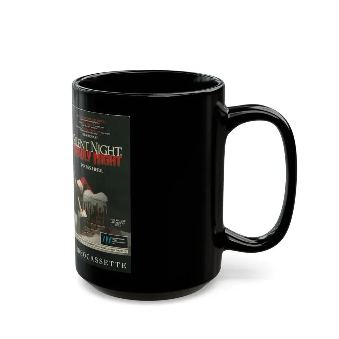 SILENT NIGHT DEADLY NIGHT (VHS COVER) - Black Coffee Mug - Go Mug Yourself